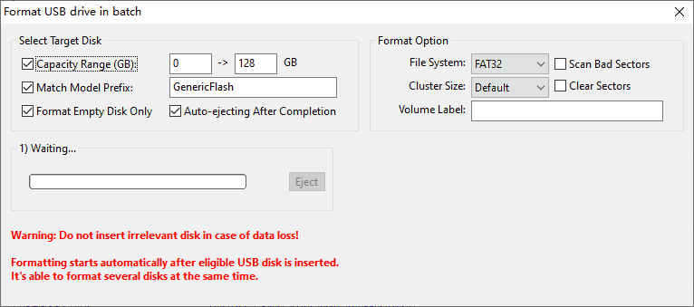 Batch Format USB Disk