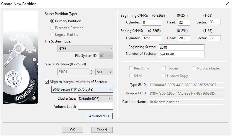 Create New Partition