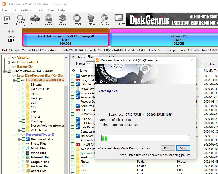 Damaged partition recovery