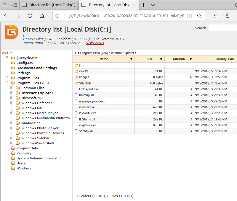 Export Directory Structure to HTML File