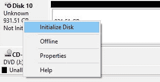 You need to format the disk in drive before you can use it