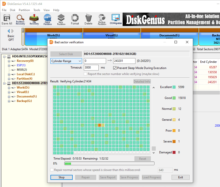 fix RAW partition without losing data