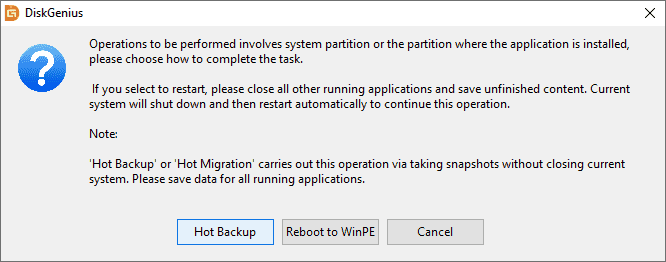 Partition backup