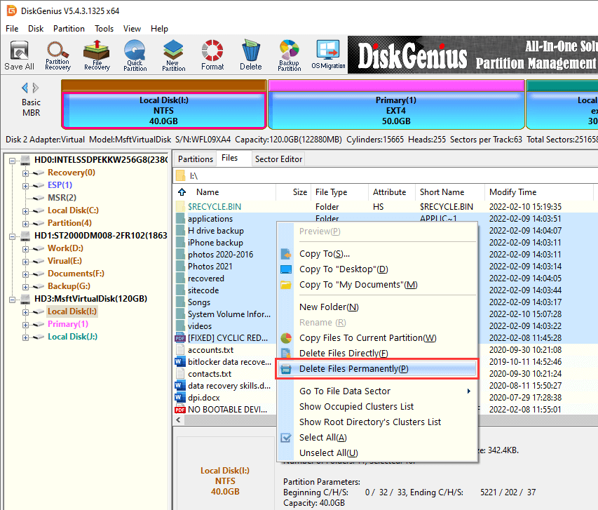 how to permanently delete files